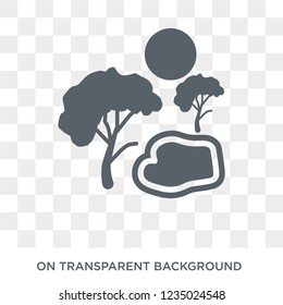 Landscape icon. Trendy flat vector Landscape icon on transparent background from nature collection. 