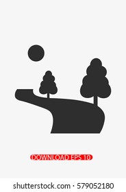 Landscape icon, Vector