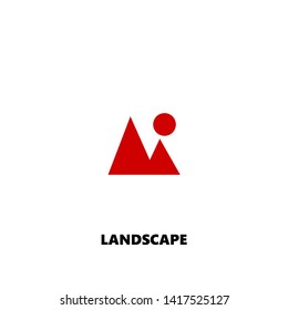landscape icon. landscape vector design. sign design. red color