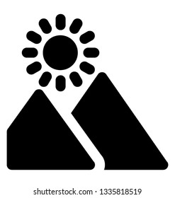 Landscape icon vector, glyph vector of landscape 