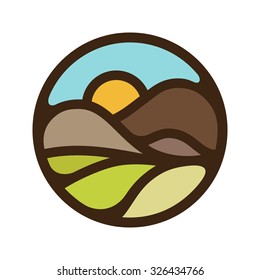 Landscape icon. Vector illustration.