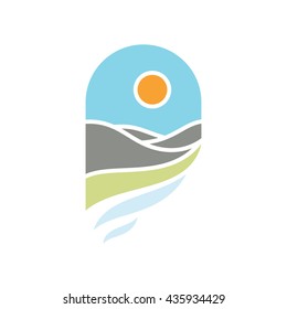 Landscape icon. Vector illustration.