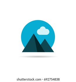 landscape icon, vector illustration. Flat design style
