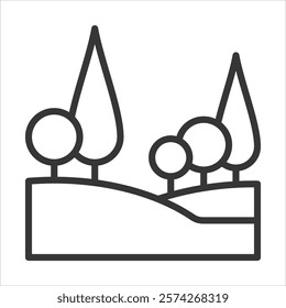 Landscape Icon Vector Illustration Outline
