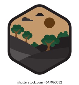landscape icon vintage