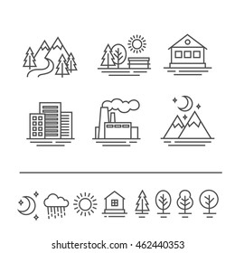 landscape icons set