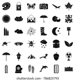 Landscape icons set. Simple style of 36 landscape vector icons for web isolated on white background