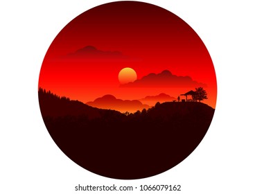 landscape illustration background