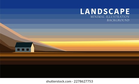 landscape illustration background nature illustration Scenery illustration minimalism landscape illustration vector