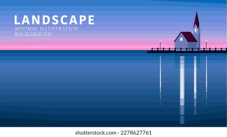 landscape illustration background nature illustration Scenery illustration minimalism landscape illustration vector