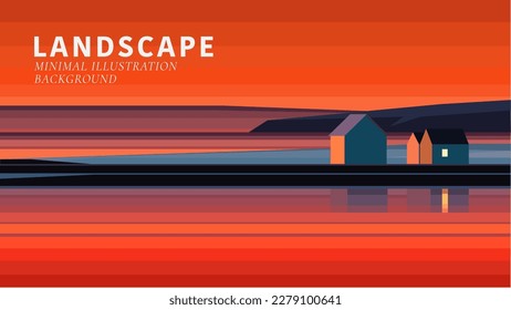 landscape illustration background nature illustration Scenery illustration minimalism landscape illustration vector