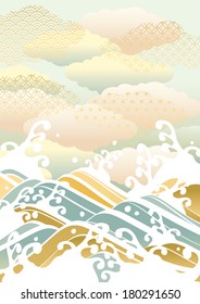 Landscape illustration of beautiful sea