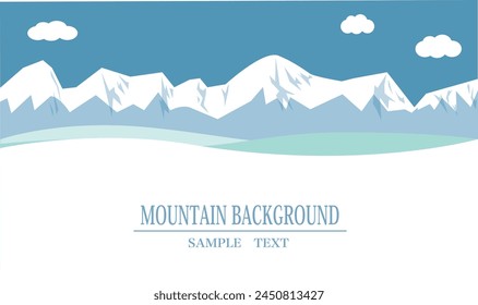 Landscape illustration of blue sky and snowy mountains