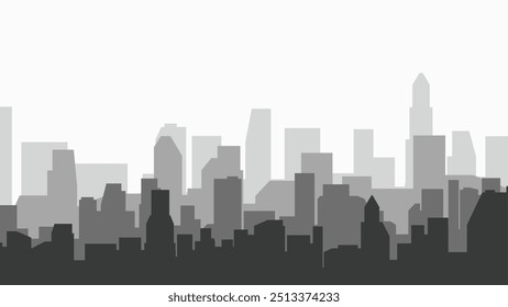 Landscape illustration of cityscape and skyline buildings