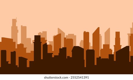 Landscape illustration of cityscape and skyline buildings