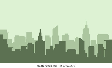 Landscape illustration of cityscape and skyline buildings