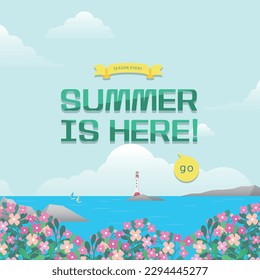 Landscape illustration for the coming summer