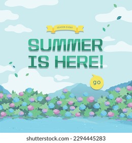 Landscape illustration for the coming summer