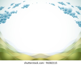 Landscape illustration and copy space for your text, vector nature background.