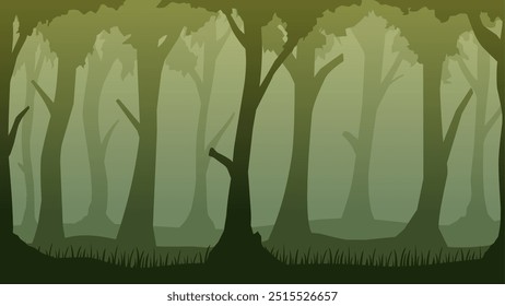 Landscape illustration of deep forest