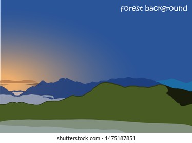 landscape illustration design vector, mountain vector design.