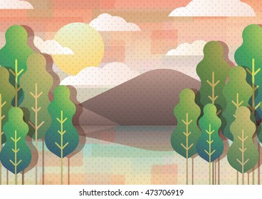 Landscape illustration in flat style