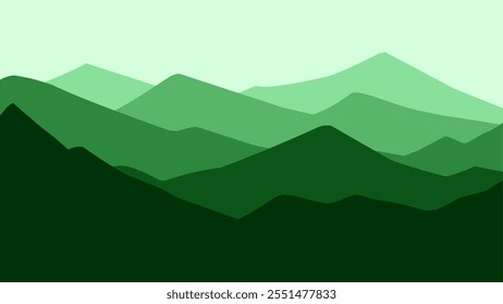 Landscape illustration of mountain ridge