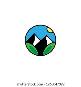 landscape illustration in the mountains