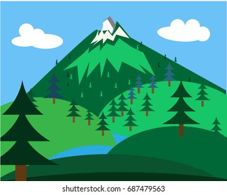 Landscape illustration with mounting