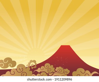 Landscape illustration of Mt. Fuji in Japan
