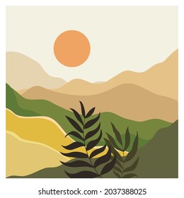 landscape illustration , nature landscape background.