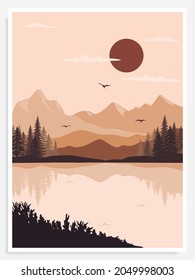 landscape illustration , nature landscape background.