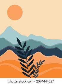 Landschaftsgrafik, Naturlandschaftshintergrund.