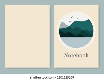 Landscape illustration for notebook template.
