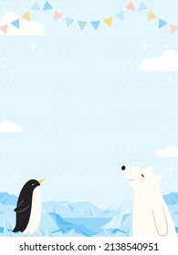 landscape illustration of pop Antarctica or Arctic