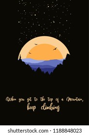 Landscape Illustration. Quote and Outdoor Poster