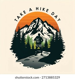 Ilustración de paisaje con el tema Tome un día de caminata