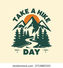 Ilustración de paisaje con el tema Tome un día de caminata