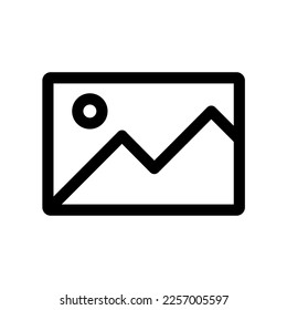 Landscape image icon outline vector minimal