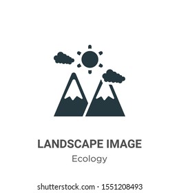 Landscape image vector icon on white background. Flat vector landscape image icon symbol sign from modern ecology collection for mobile concept and web apps design.