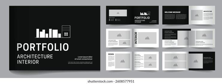 Landscape interior and architecture portfolio template design, 