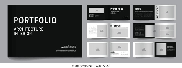 Landscape interior and architecture portfolio template design, catalogue, brochure