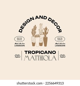 Landscape, interior, home decor, garden logo template illustration for branding