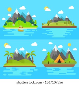 landscape island vector