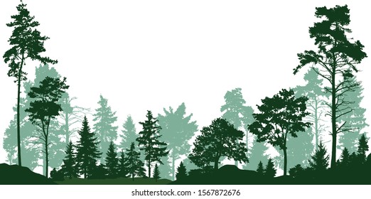 Landscape of isolated trees. Vector illustration