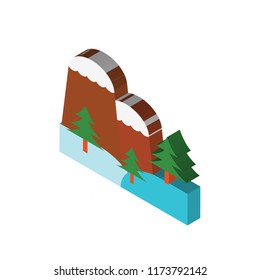 Landscape isometric left top view 3D icon