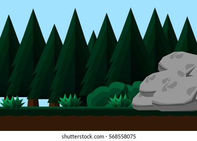 landscape jungle mountain.vector and illustration