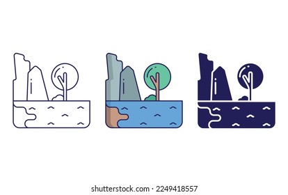 landscape Lake icon vector illustration