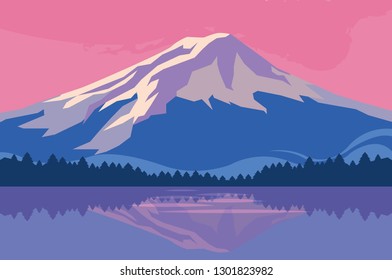 landscape with lake scene icon