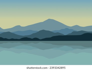 Landscape with lake, vector illustration design.